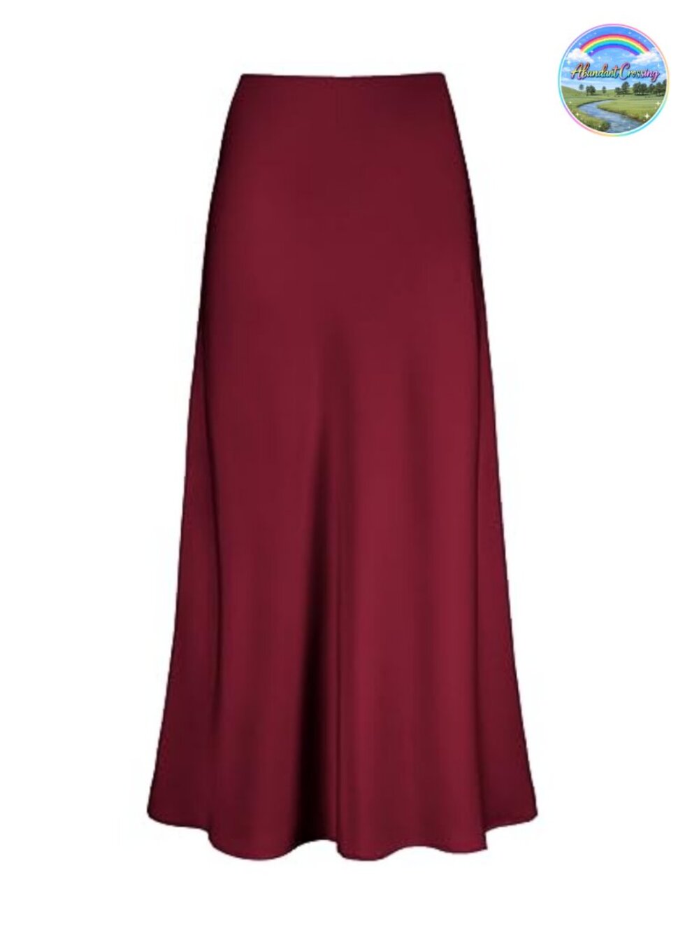 Satin High Waisted Maxi Skirt A-Line Silk Long Skirt